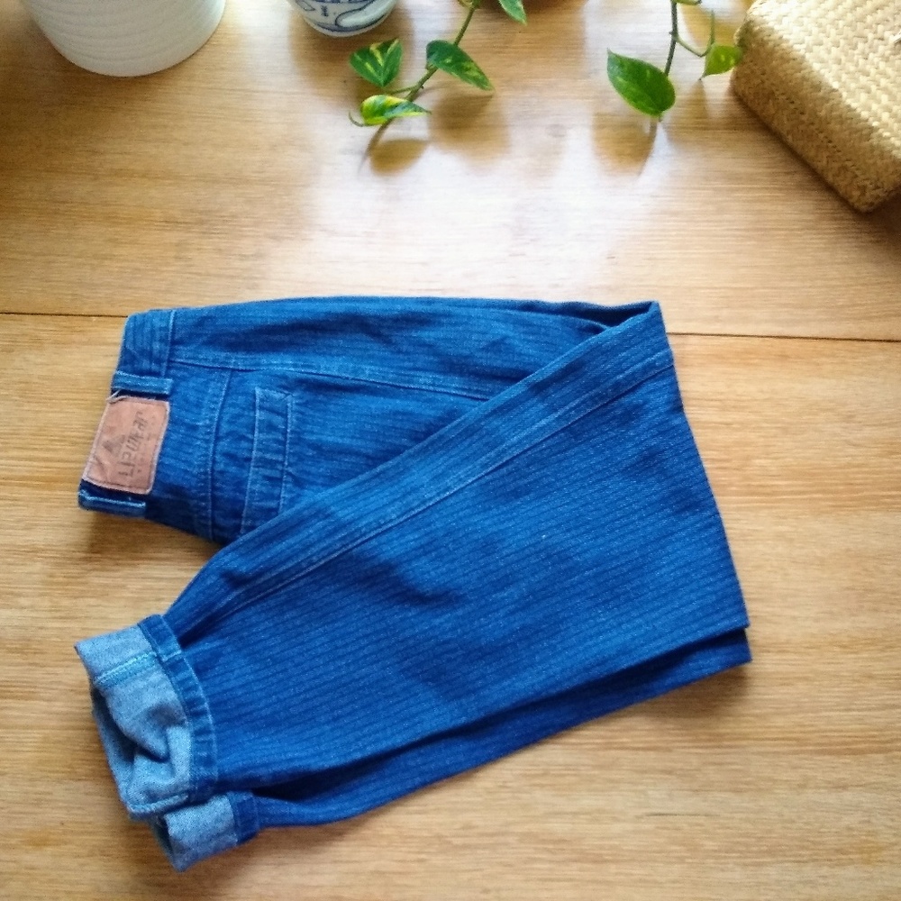 Lizwear striped high-waisted jeans